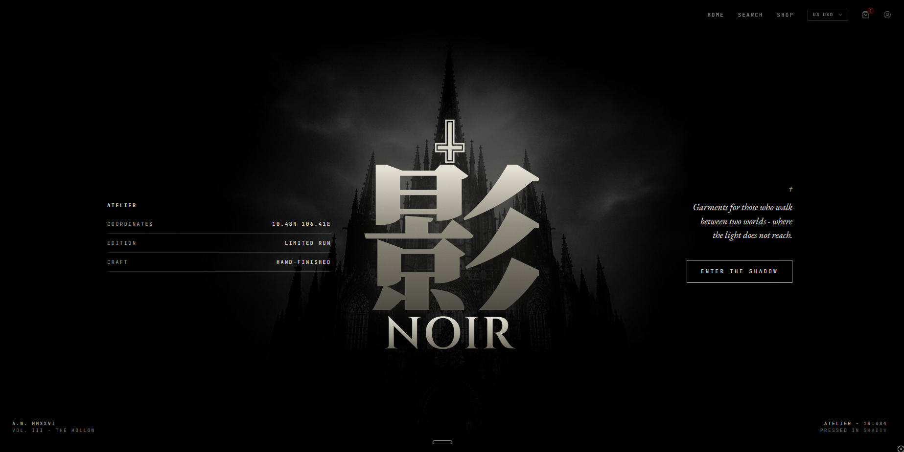 Kage Noir, dark fashion storefront with opium aesthetics by Agency Yangai